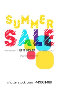 Summer sale template. Color background for business. 
