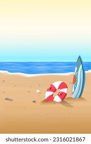plantilla de venta de verano. Composición de un bonito objeto de playa. Concepto de vacaciones en la isla