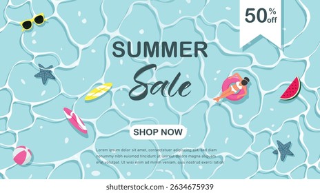 Summer sale template. Concept of island vacation.