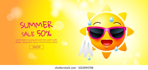 summer , sale , template design, vector illustration