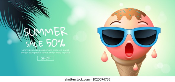 summer , sale , template design, vector illustration