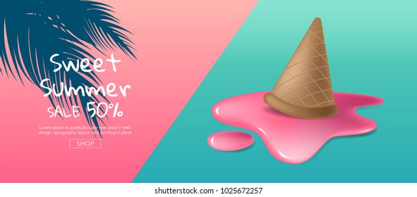 summer , sale , template design, vector illustration.