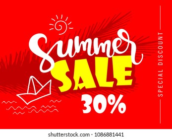 Summer Sale Template Design, Vector Illustration.