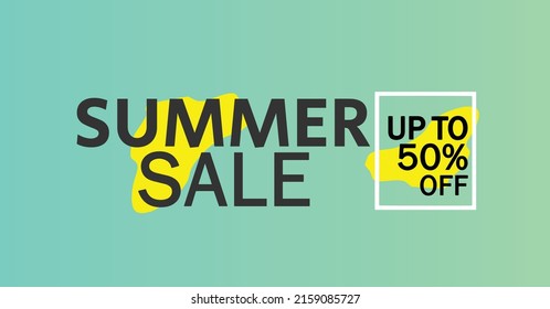 Banner vectorial de plantilla de verano. La venta de verano hasta un 50% de fuera del diseño moderno de moda se puede usar para banner de texto vectorial de medios sociales, afiche, plantilla. Ilustración vectorial eps10. 