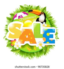 Plantilla de venta de verano, Ilustración vectorial