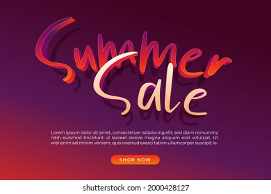 Ilustración vectorial del efecto de texto de venta de verano.