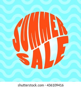 Summer sale text lettering vector