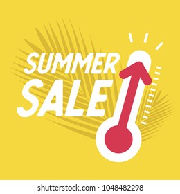 Summer sale with thermometer, Special offer, summer discount banner 