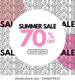 Summer sale. Summer trendy design for ad, invitation, flyer, poster, web banner.