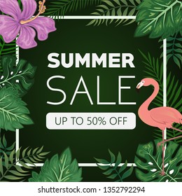 Summer Sale Tropical Banner