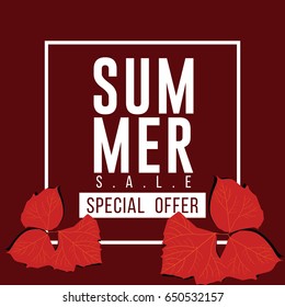 Summer Sale Tropical Pattern Logo Vector Template