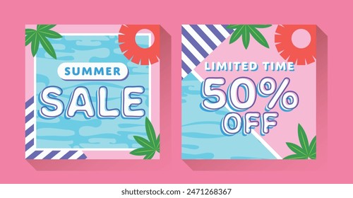 Summer Sale Tropical Promo Banner Template