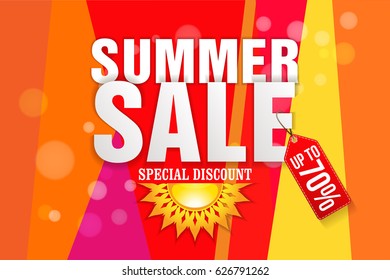 Summer sale Typography Paper Folding Design