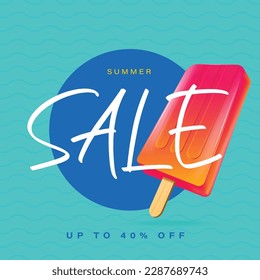 summer sale unit design template with popsicle