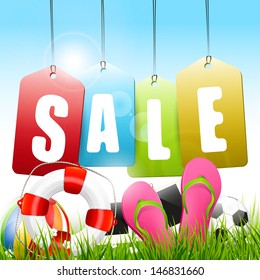 Summer sale - vector background 