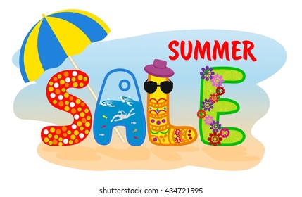 Summer sale - vector background