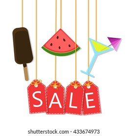 Summer sale - vector background with icons