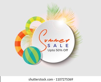 Summer Sale vector background with palm tree