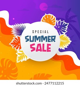 Summer Sale Vector Background Template Design