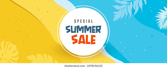 Summer Sale Vector Banner Background Template Design