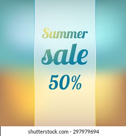 Summer sale vector banner background
