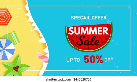 Summer sale vector banner graphic vector