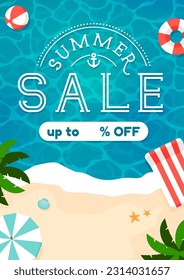 Summer sale vector banner illustration