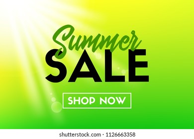 Summer sale. Vector banner template