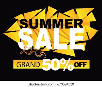 Summer sale vector banner.Vector illustration.