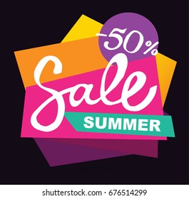 Summer sale vector banner.Vector illustration.