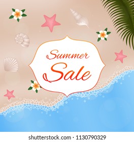 Summer sale. Vector card.