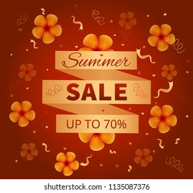 Summer sale. Vector card.
