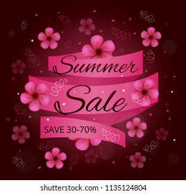 Summer sale. Vector card.