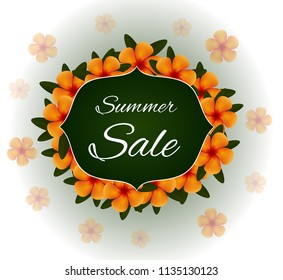 Summer sale. Vector card.