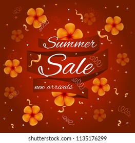 Summer sale. Vector card.