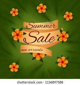 Summer sale. Vector card.