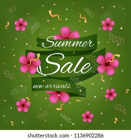 Summer sale. Vector card.