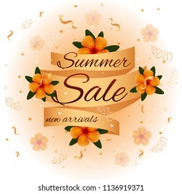Summer sale. Vector card.