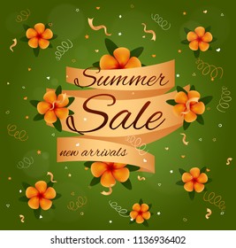Summer sale. Vector card.