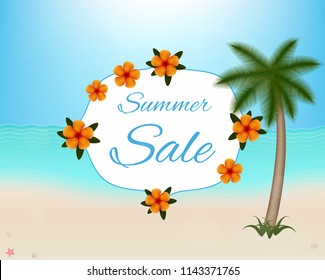 Summer sale. Vector card.
