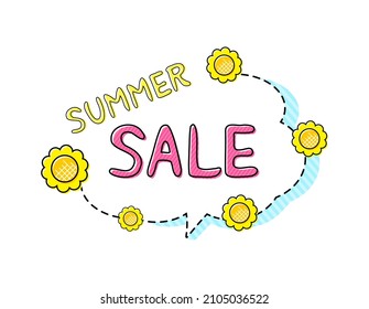 Summer sale. Vector illustration. Heading.
