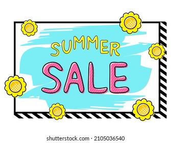 Summer sale. Vector illustration. Heading.