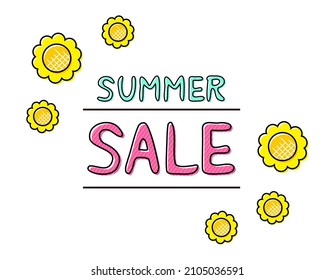 Summer sale. Vector illustration. Heading.