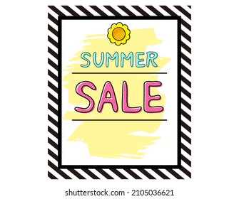 Summer sale. Vector illustration. Heading.