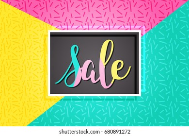 Summer sale vector poster. Minimalistic style vivid flyer - sale advertisement