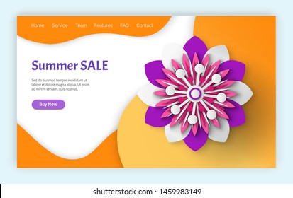 Summer sale vector, special proposition from shops and stores, clearance and promotions of supermarkets, discounts and price reduction. Website or webpage template, landing page flat style