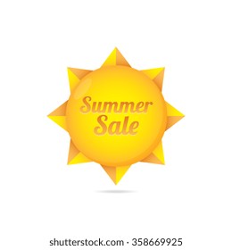 Summer Sale Vector Sun Label