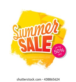 Summer sale. Vector template banner