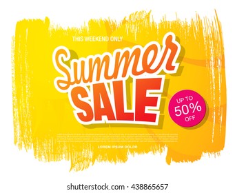 Summer sale. Vector template banner
