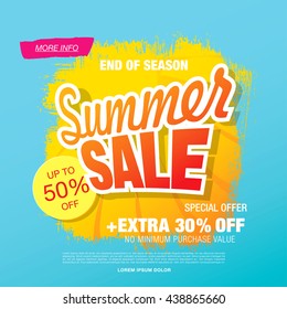 Summer sale. Vector template banner